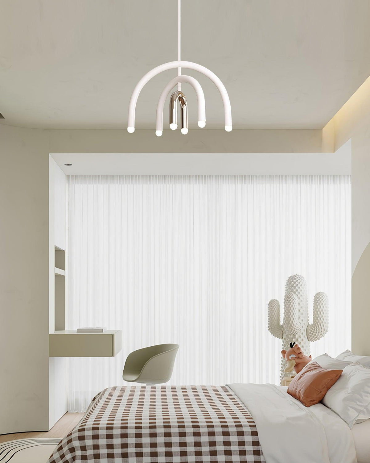 Moderne hanglamp met regenboogboog van metaal voor woon- en eetkamer
