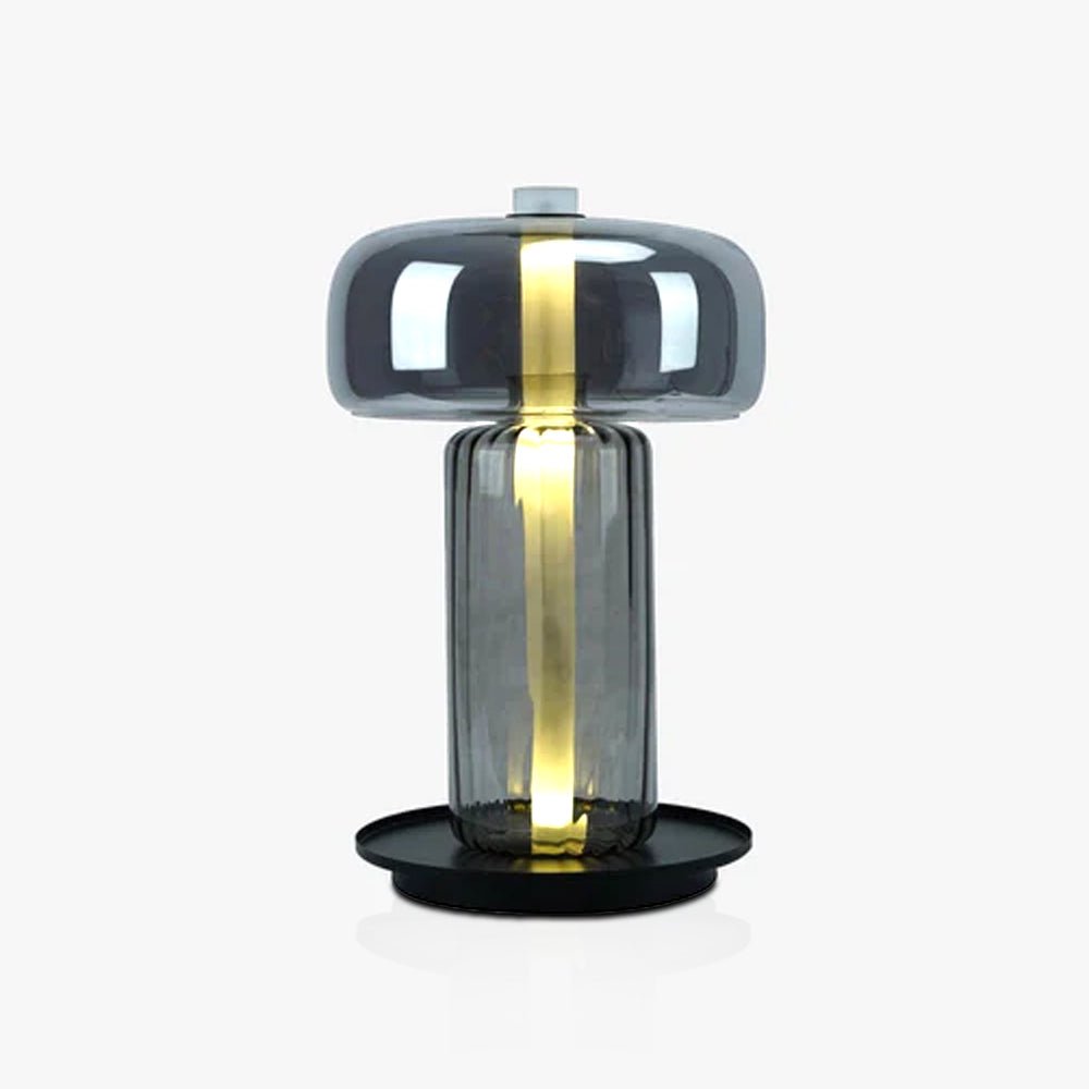 Svora moderne tafellamp van rookgrijs glas