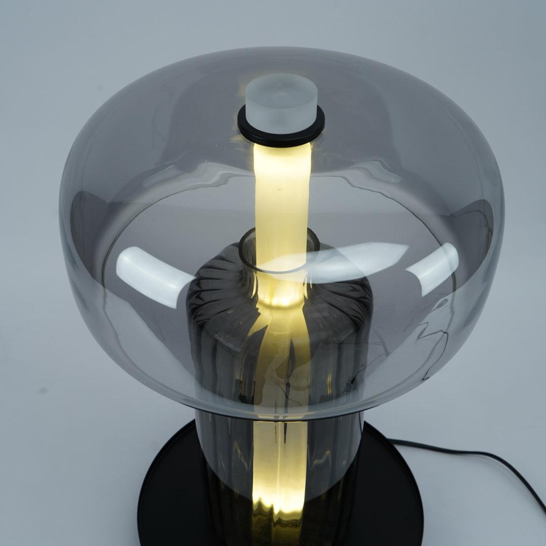Svora moderne tafellamp van rookgrijs glas