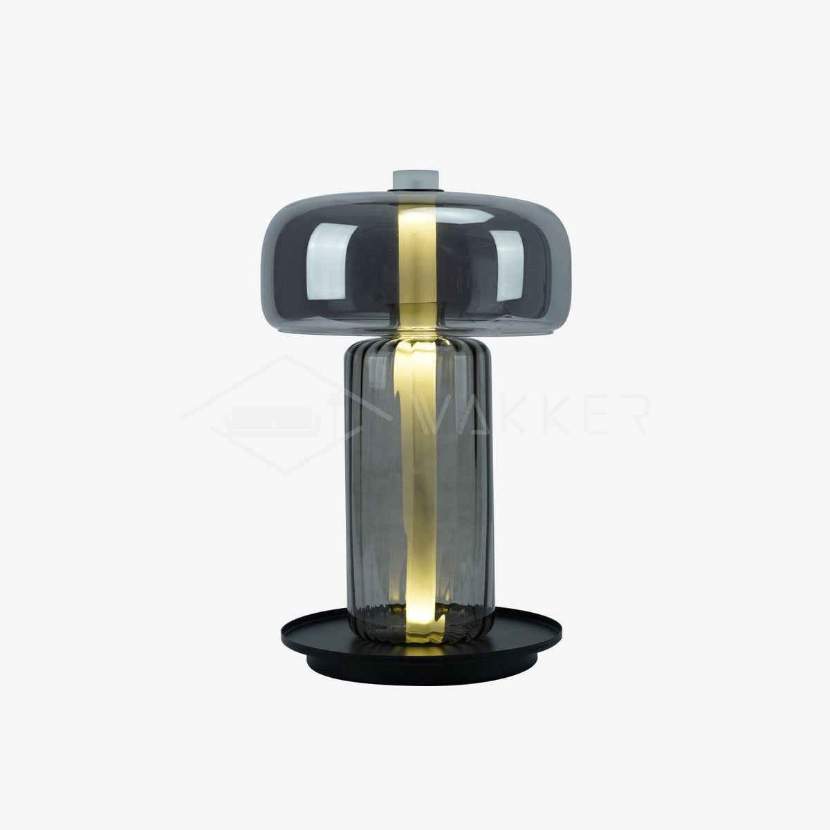 Svora moderne tafellamp van rookgrijs glas