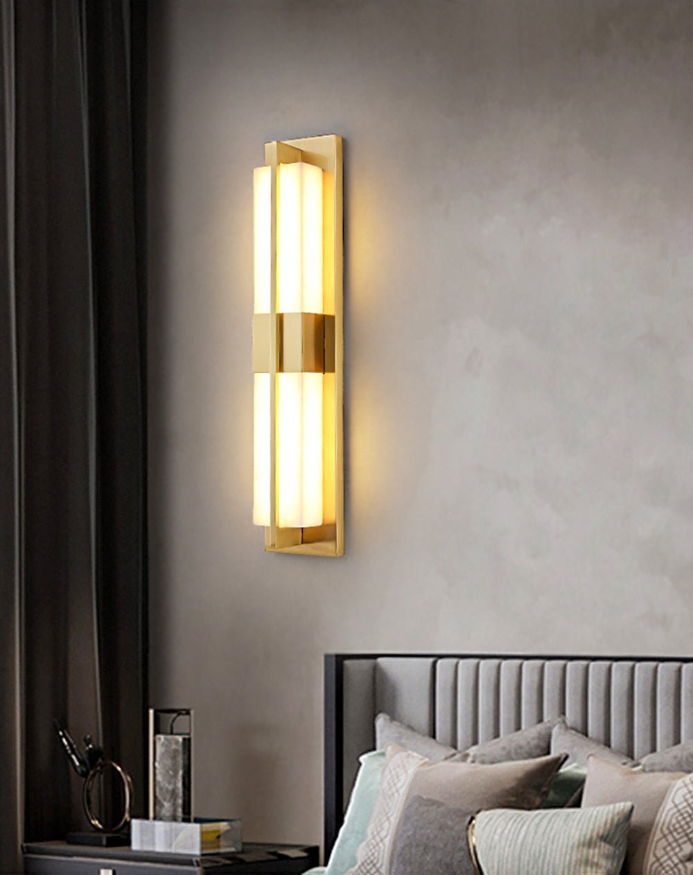 Laxor albast messing wandlamp