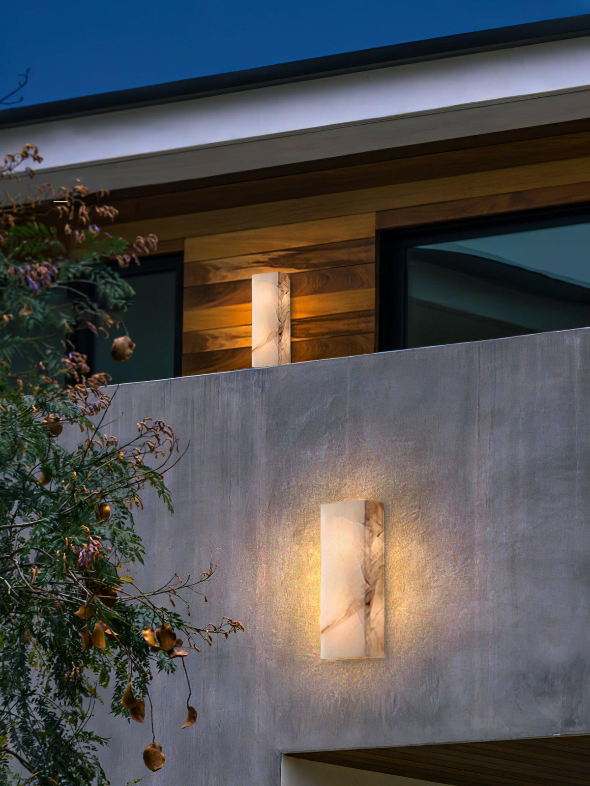 Eirivise Minimalistische buitenwandlamp van albast