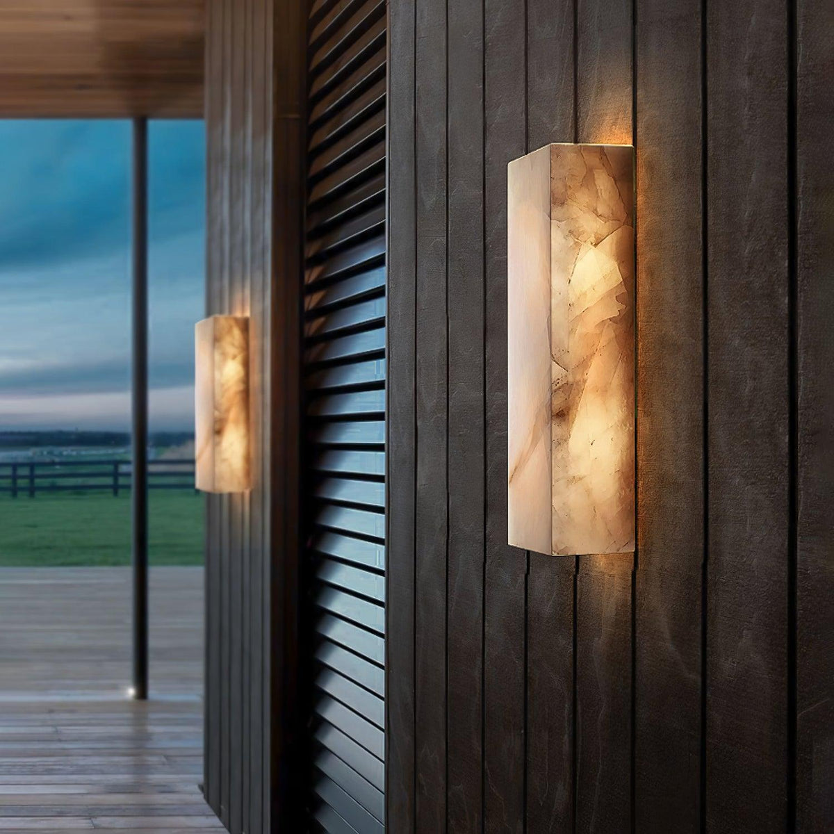 Eirivise Minimalistische buitenwandlamp van albast