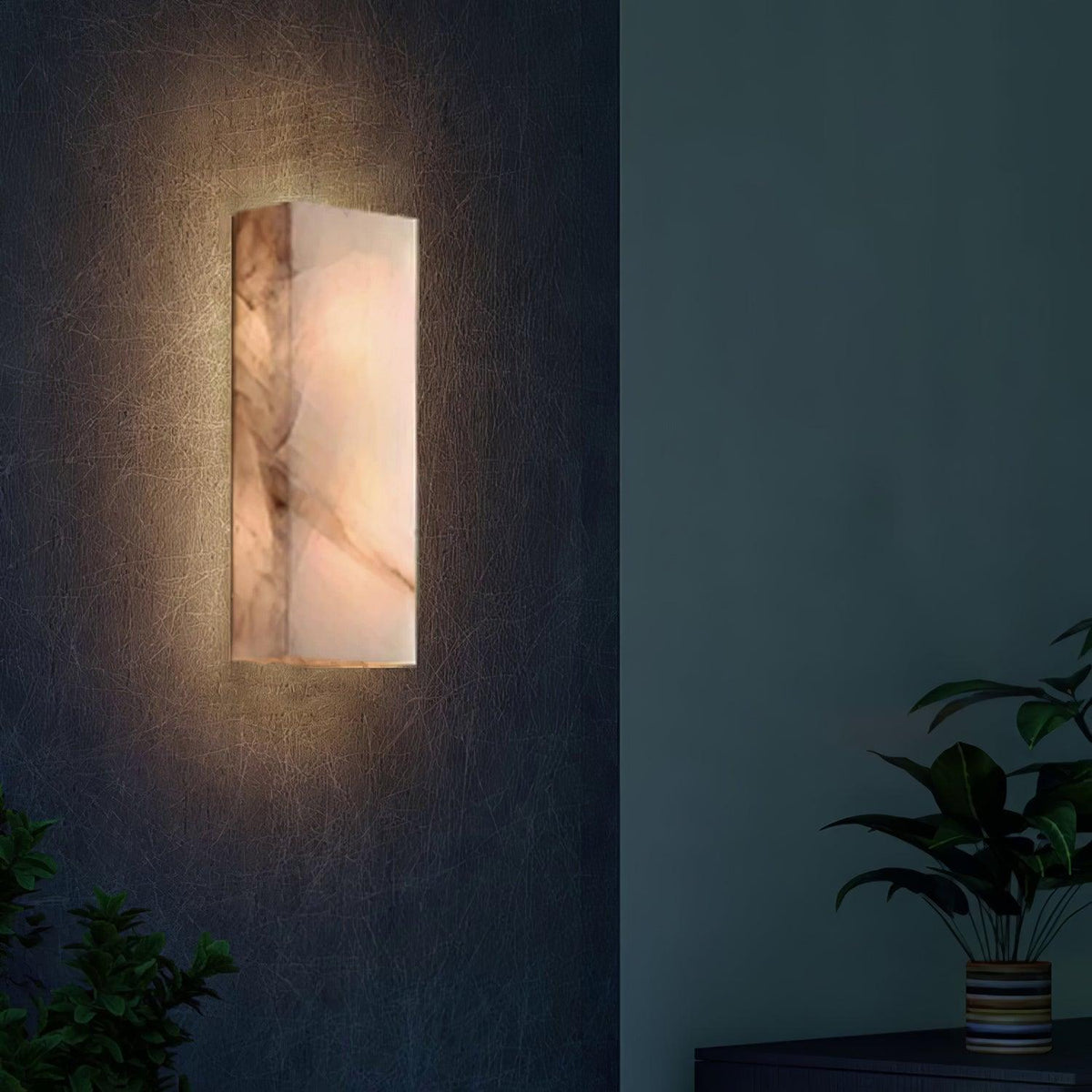 Eirivise Minimalistische buitenwandlamp van albast