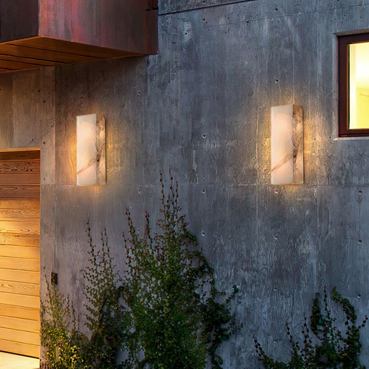 Eirivise Minimalistische buitenwandlamp van albast