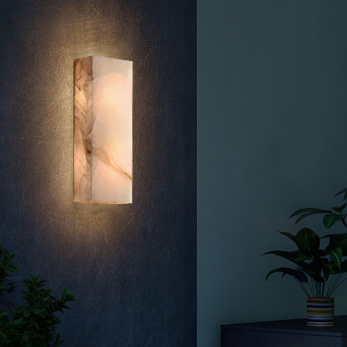 Eirivise Minimalistische buitenwandlamp van albast