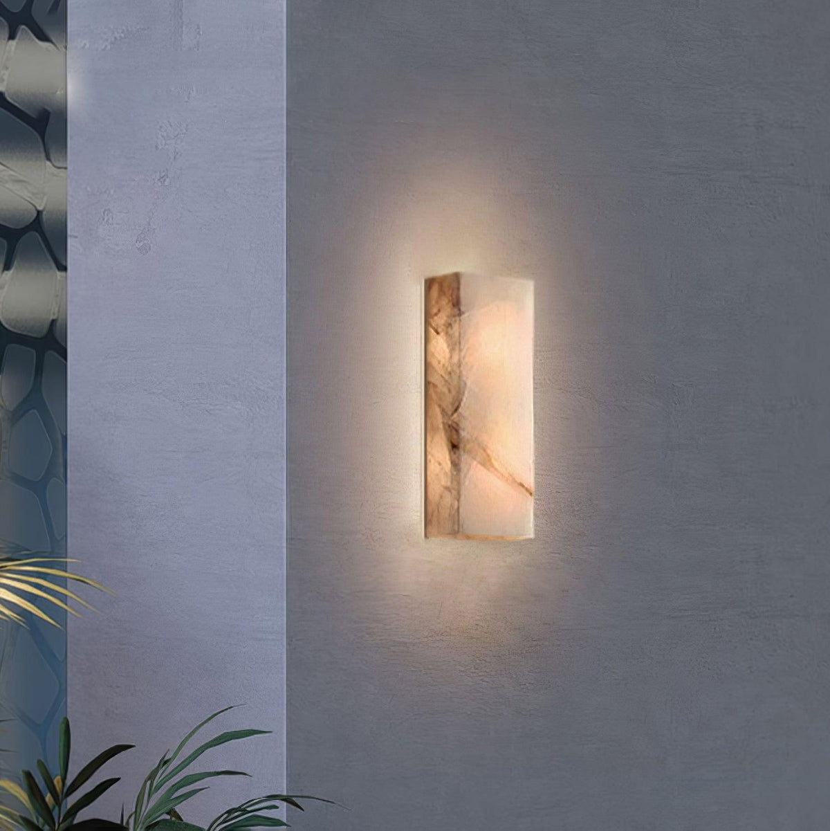 Eirivise Minimalistische buitenwandlamp van albast