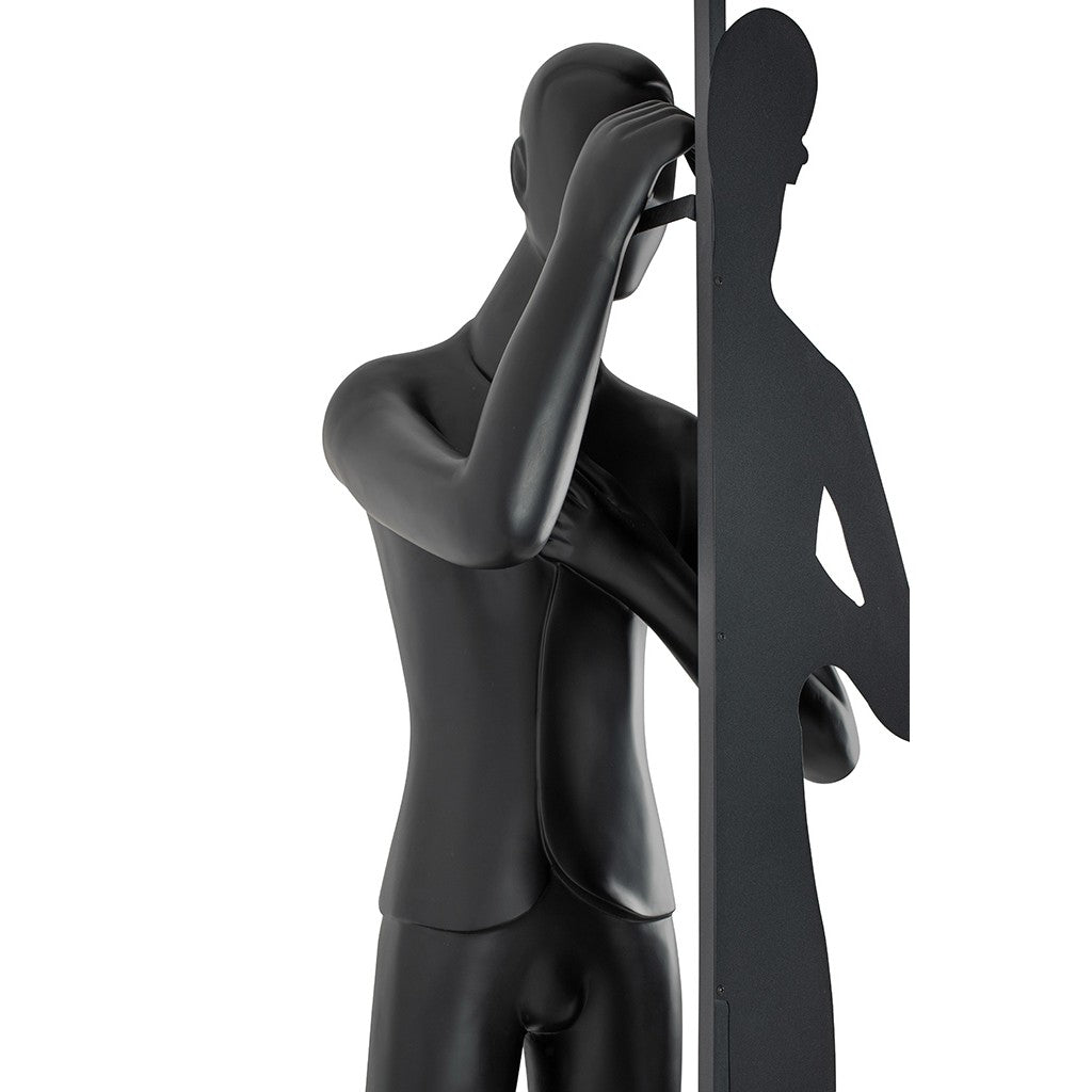 Onoryra sculpturale vloerlamp in zwart met spiegel