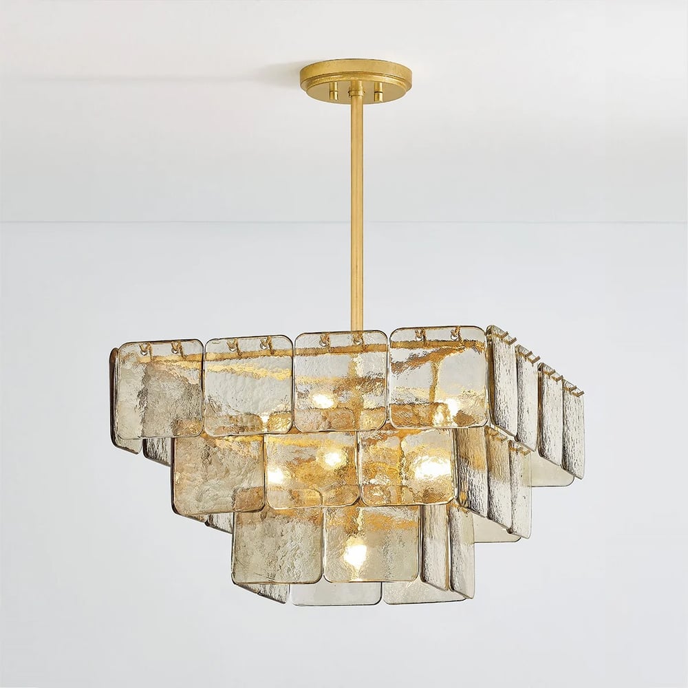 Celaniel Kroonluchter Champagne Piastre-glas Modern