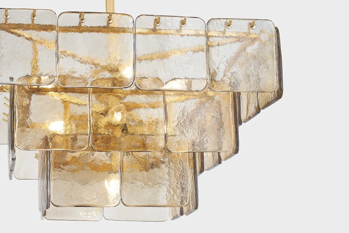 Celaniel Kroonluchter Champagne Piastre-glas Modern