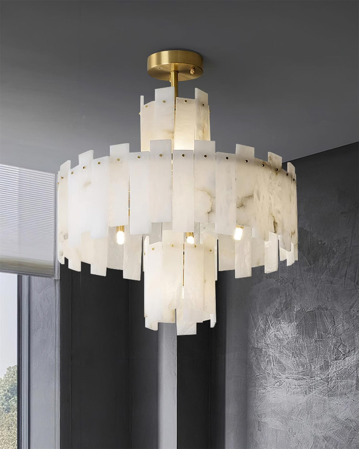 Soraya Art Deco albasten kroonluchter