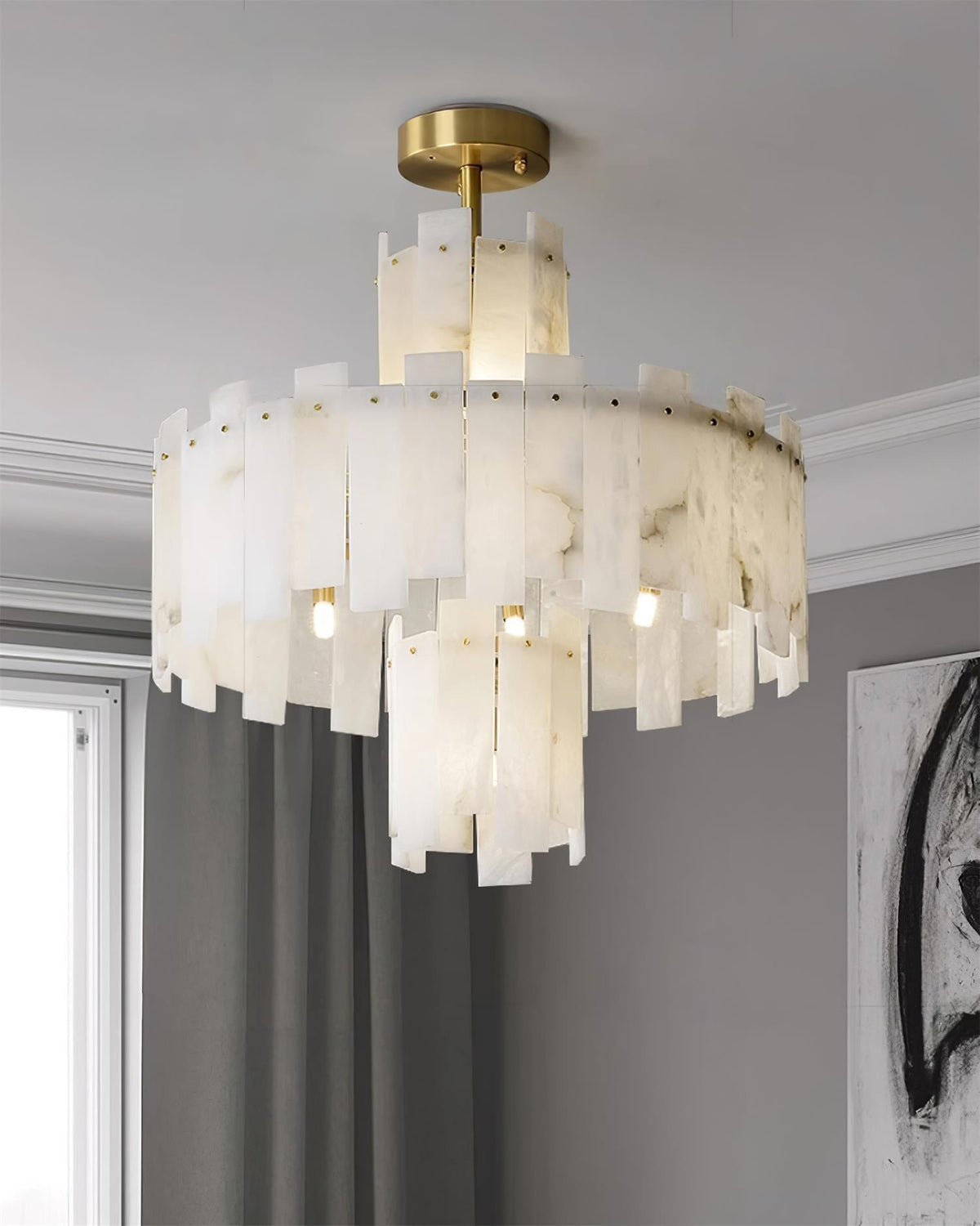Soraya Art Deco albasten kroonluchter