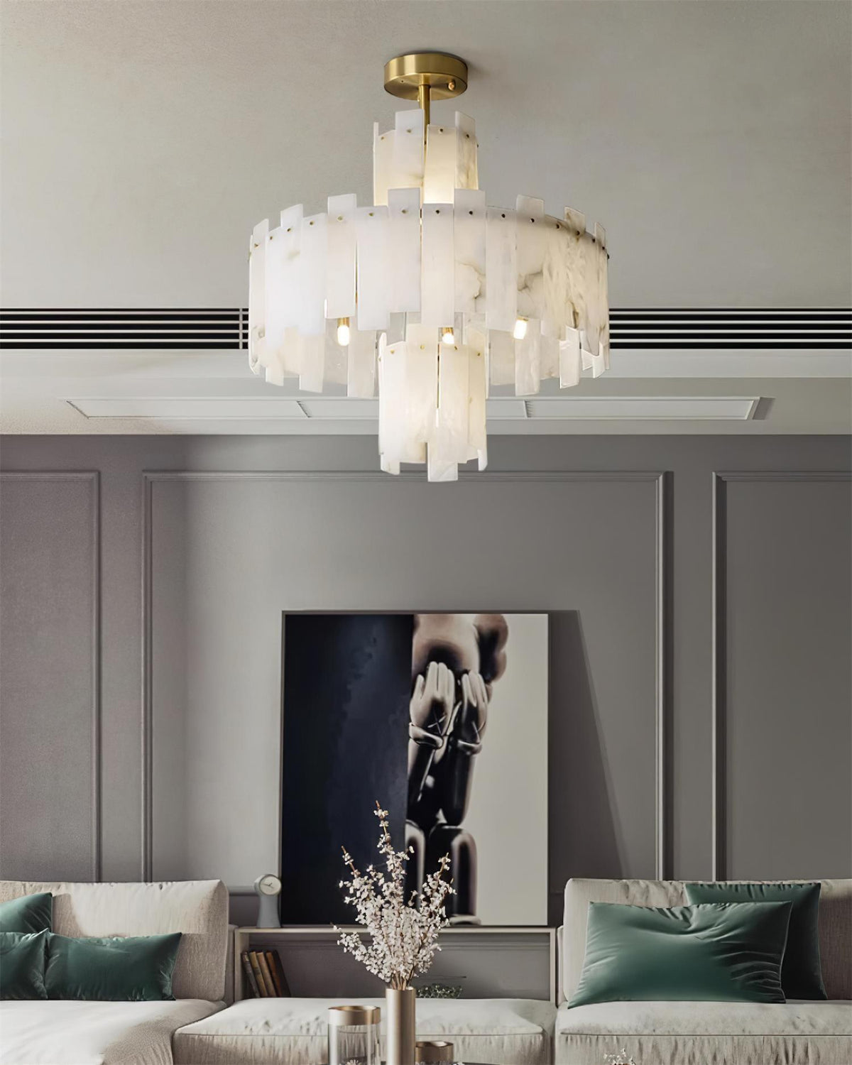 Soraya Art Deco albasten kroonluchter