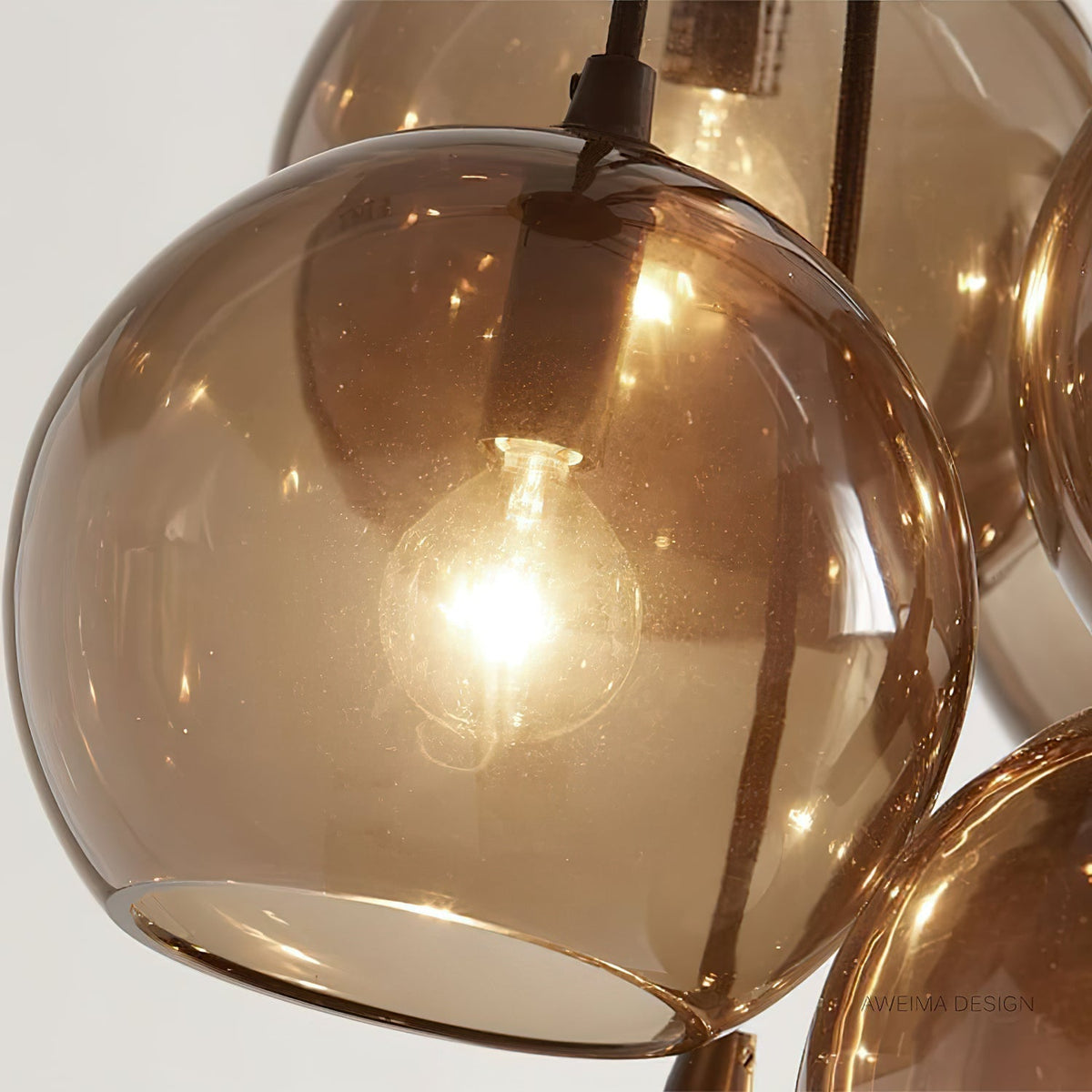 Celinette glazen hanglamp bruin