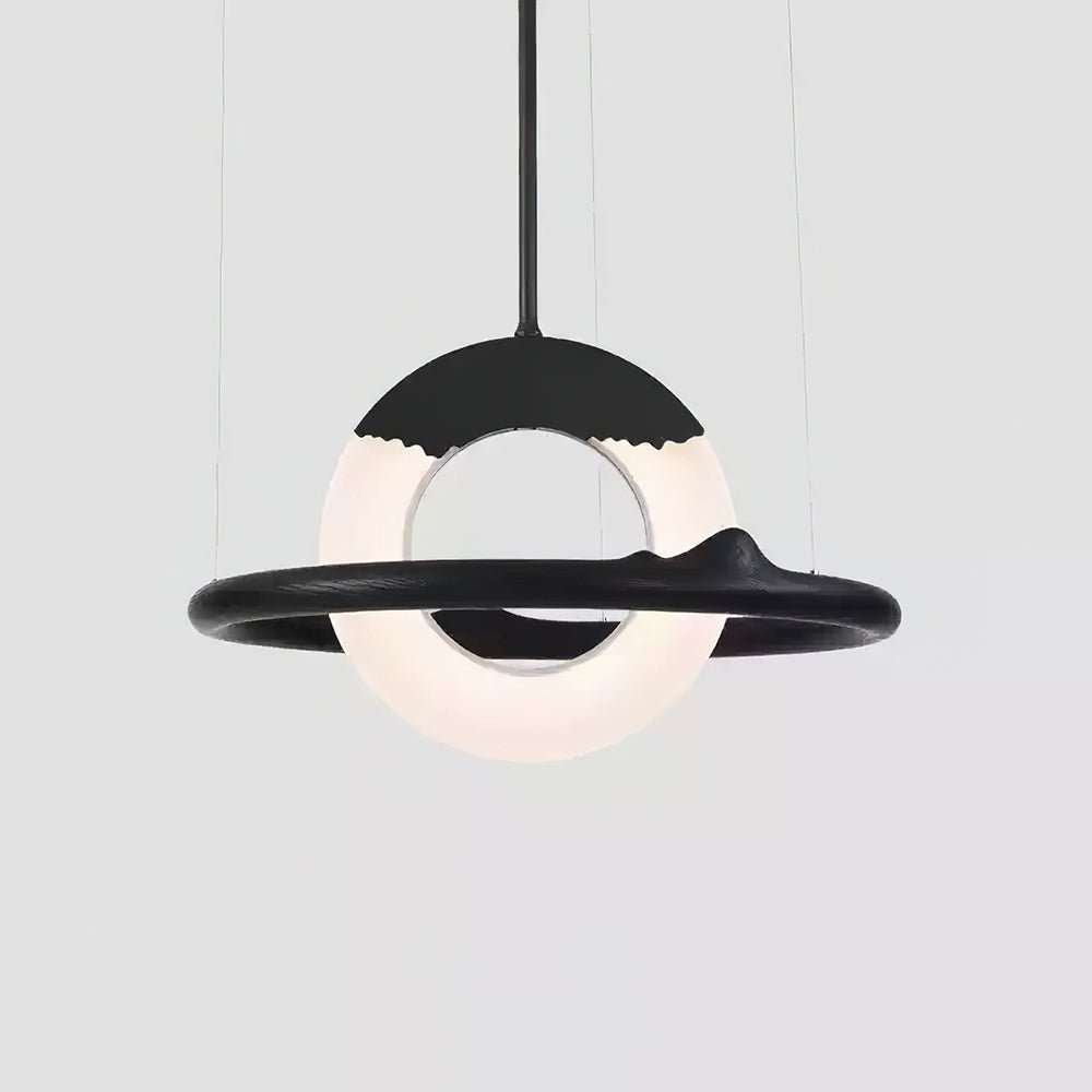 Mytalan ronde acryl hanglamp met houten ring