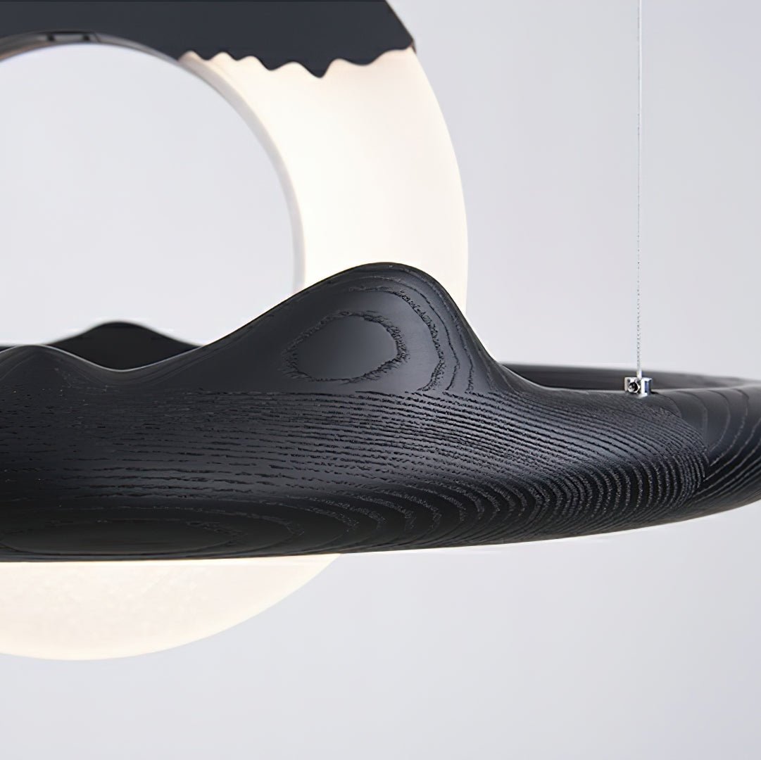 Mytalan ronde acryl hanglamp met houten ring