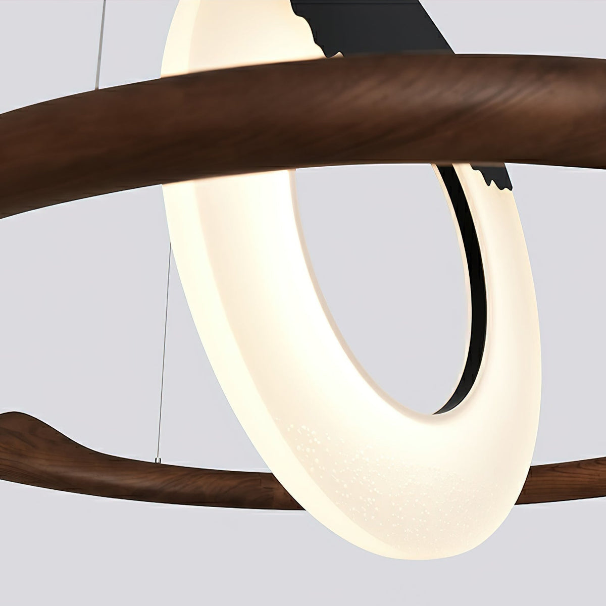 Mytalan ronde acryl hanglamp met houten ring