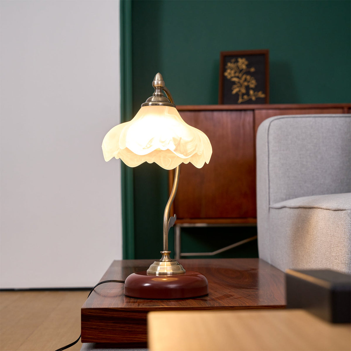 Velivise Retro bloemblaad tafellamp