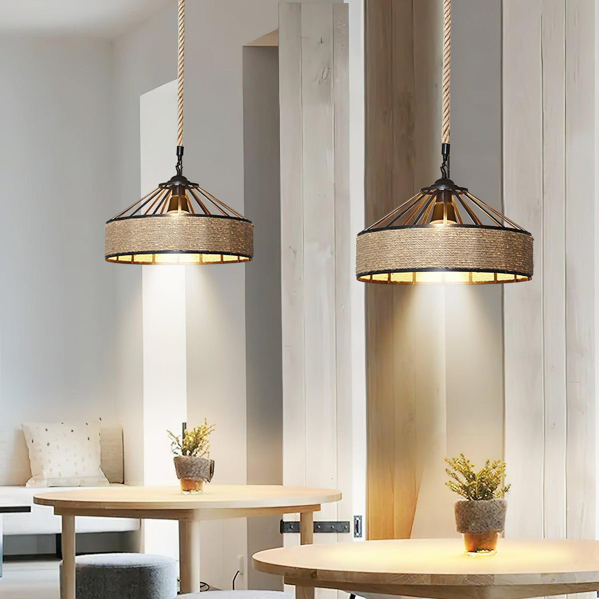 Yavmis Retro Hemp Rope Uitstekende hanglamp