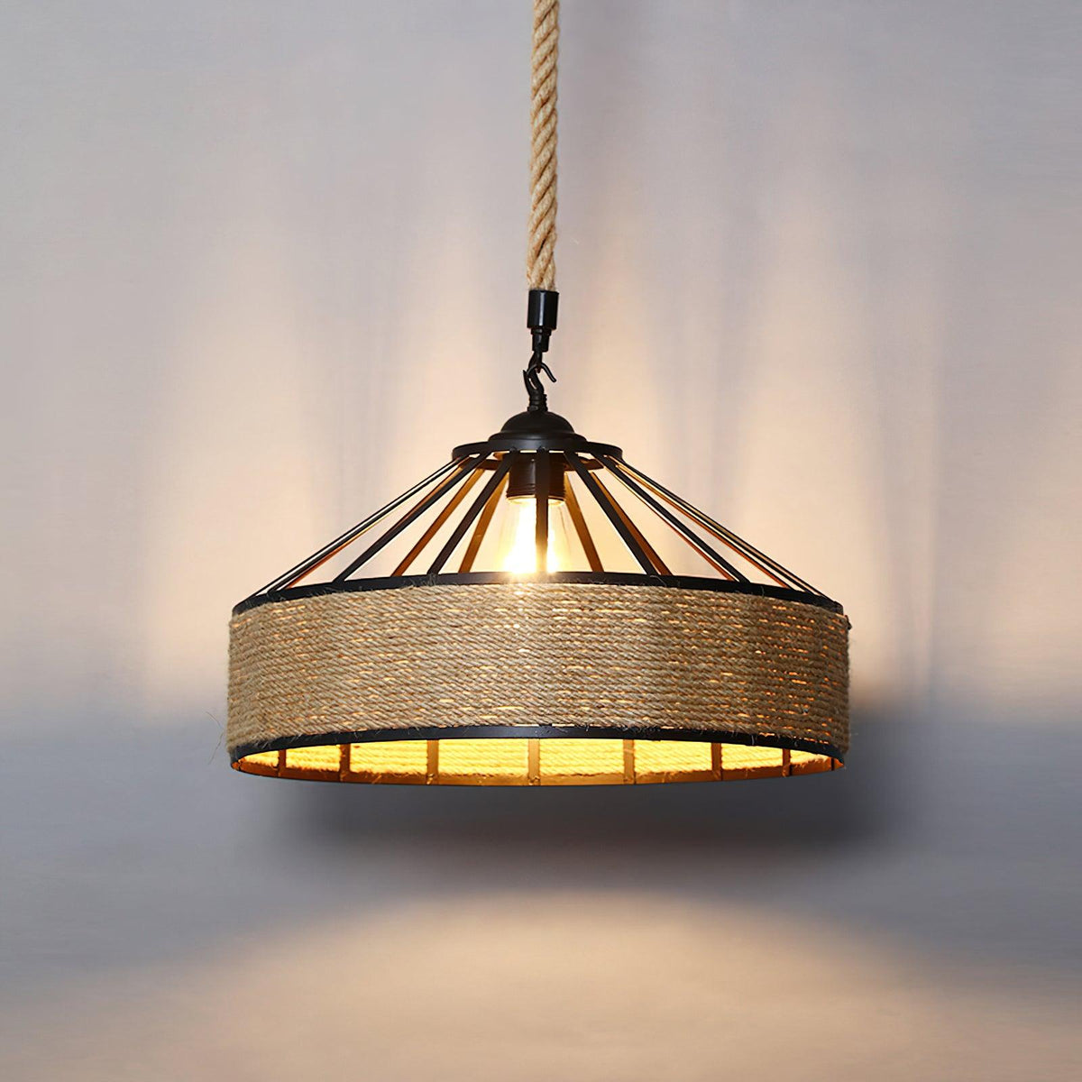 Yavmis Retro Hemp Rope Uitstekende hanglamp