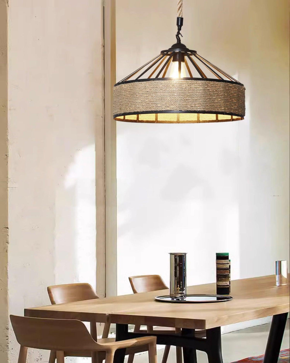 Yavmis Retro Hemp Rope Uitstekende hanglamp