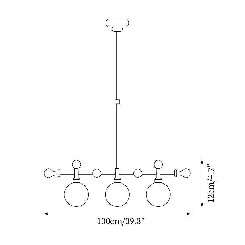 Kroonluchter Lineaire bollen LED/Gloeilamp voor Eetkamer Keuken Island