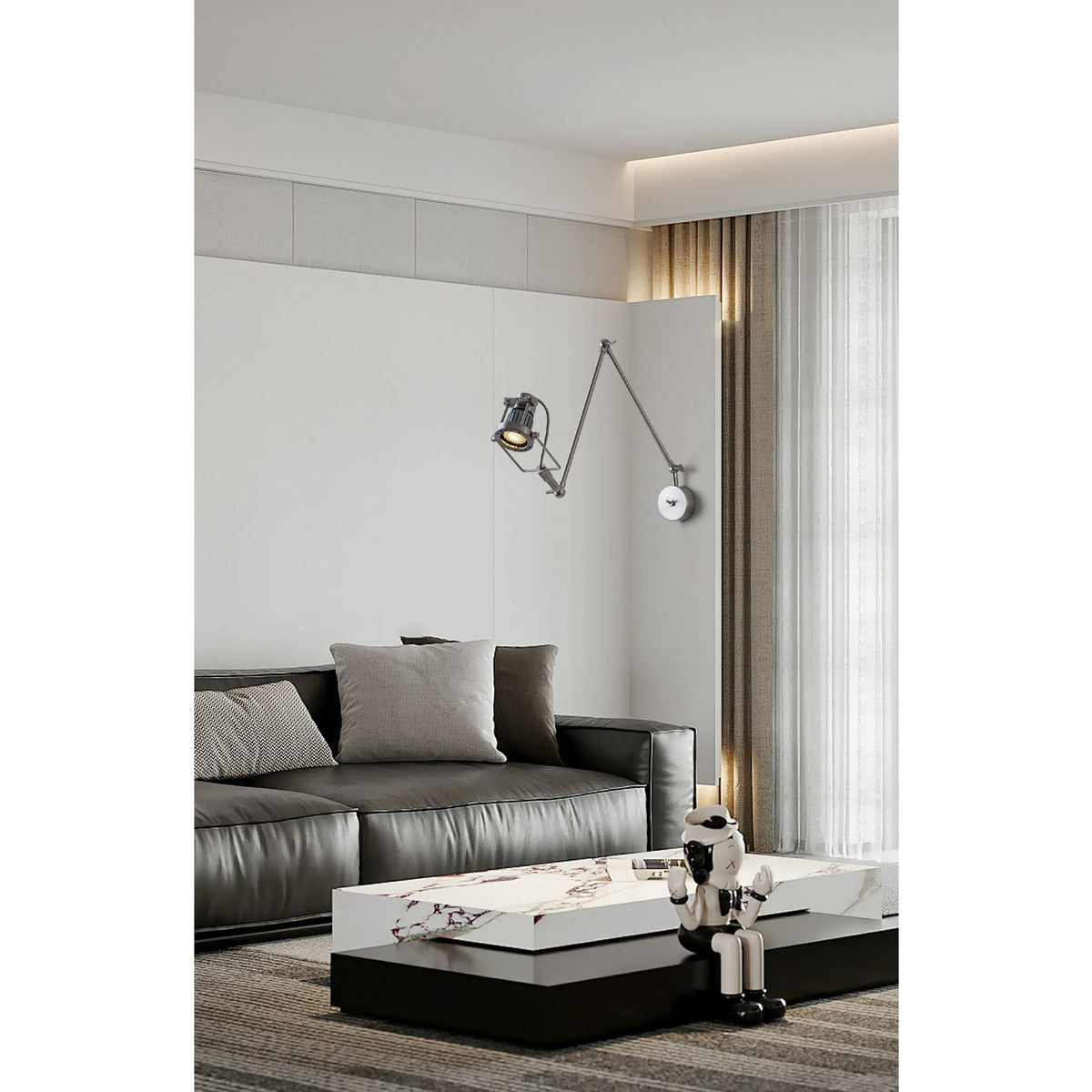 Reznor verstelbare arm wandlamp