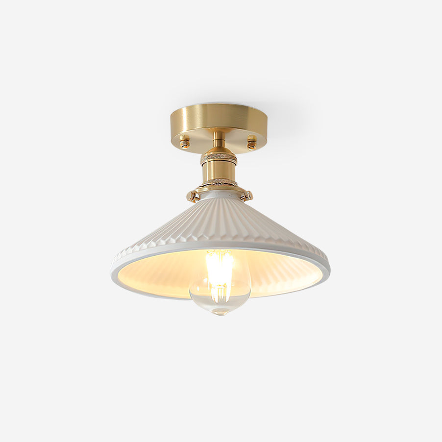 Belmont Vintage messing & keramische plafondlamp