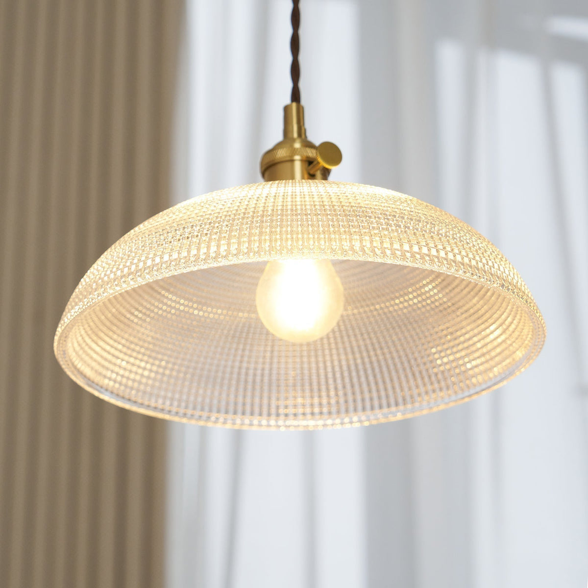 Crinel hanglamp van messing en glas