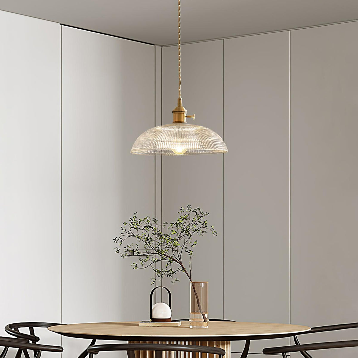 Crinel hanglamp van messing en glas