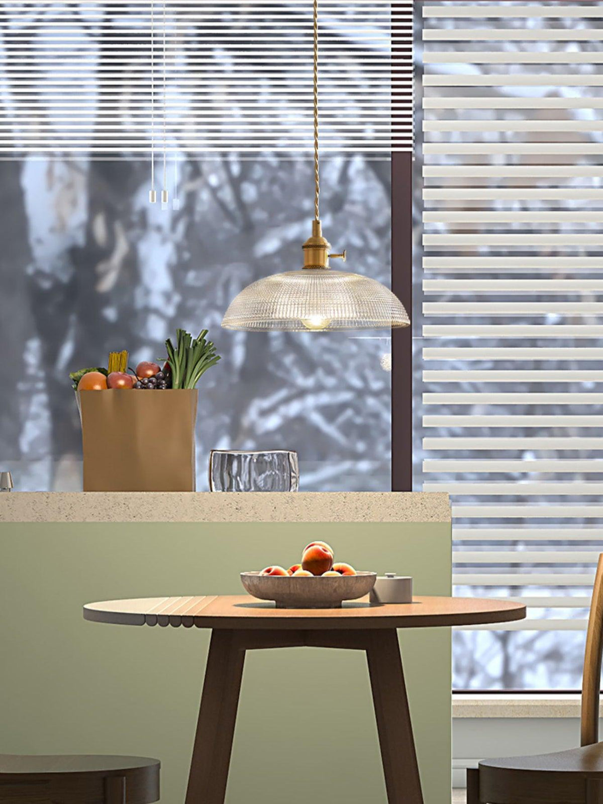 Crinel hanglamp van messing en glas