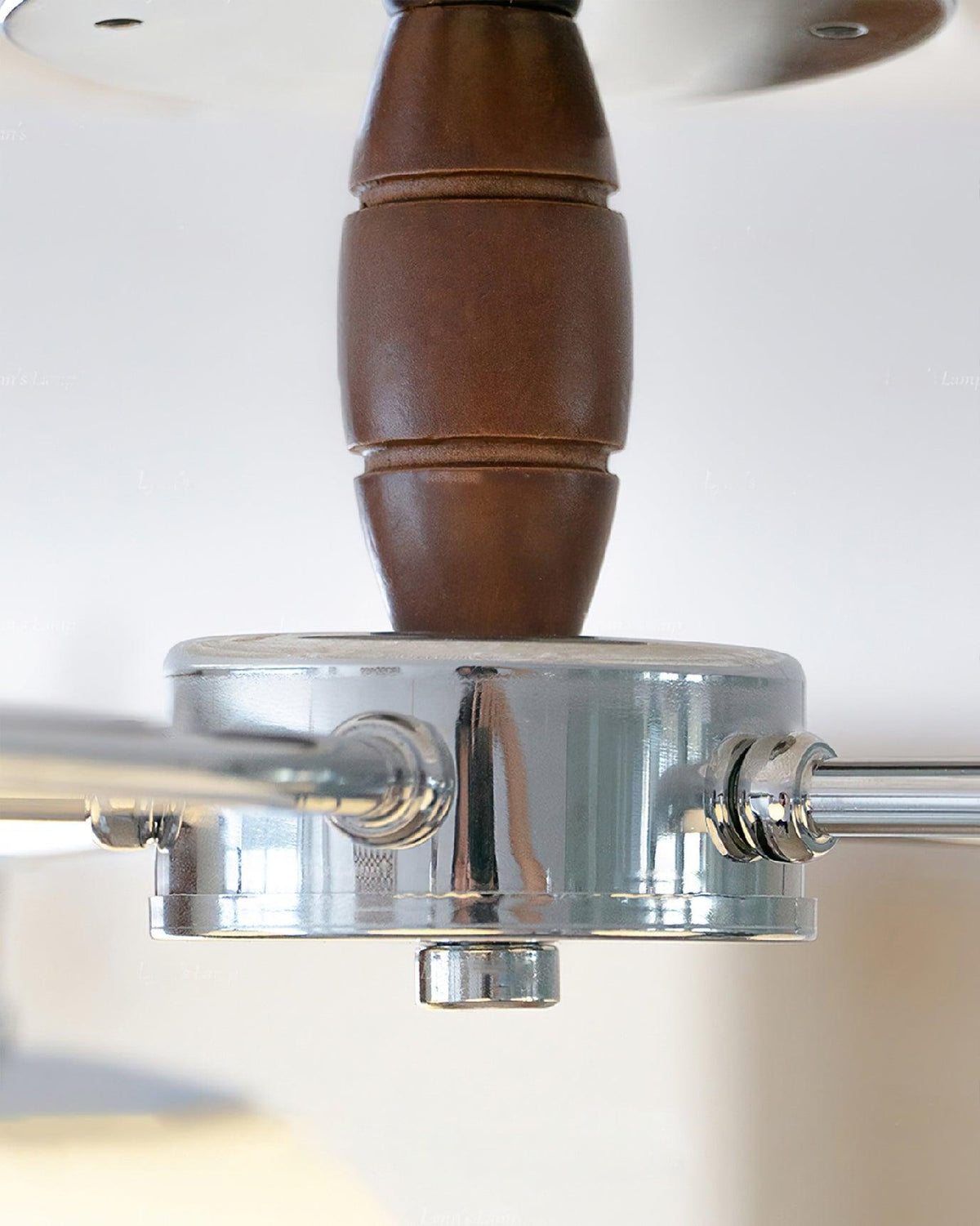 Rinivian Kroonluchter Retro glas chroom Walnoot
