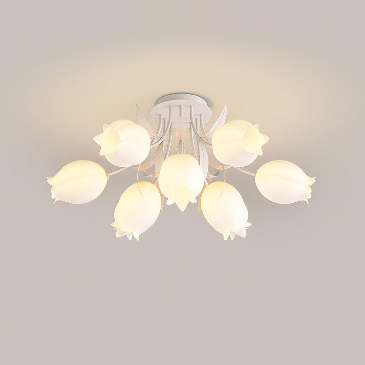 Ivory plafondlamp Lily Flower Blossom Groene Basis