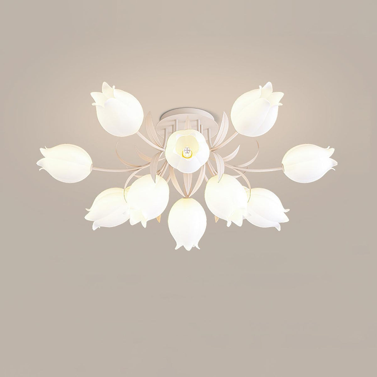 Ivory plafondlamp Lily Flower Blossom Groene Basis