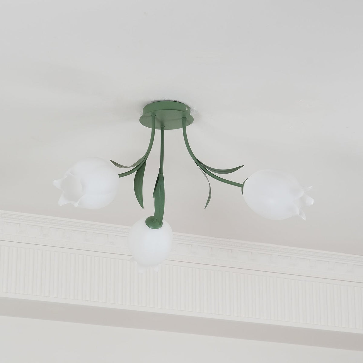 Ivory plafondlamp Lily Flower Blossom Groene Basis