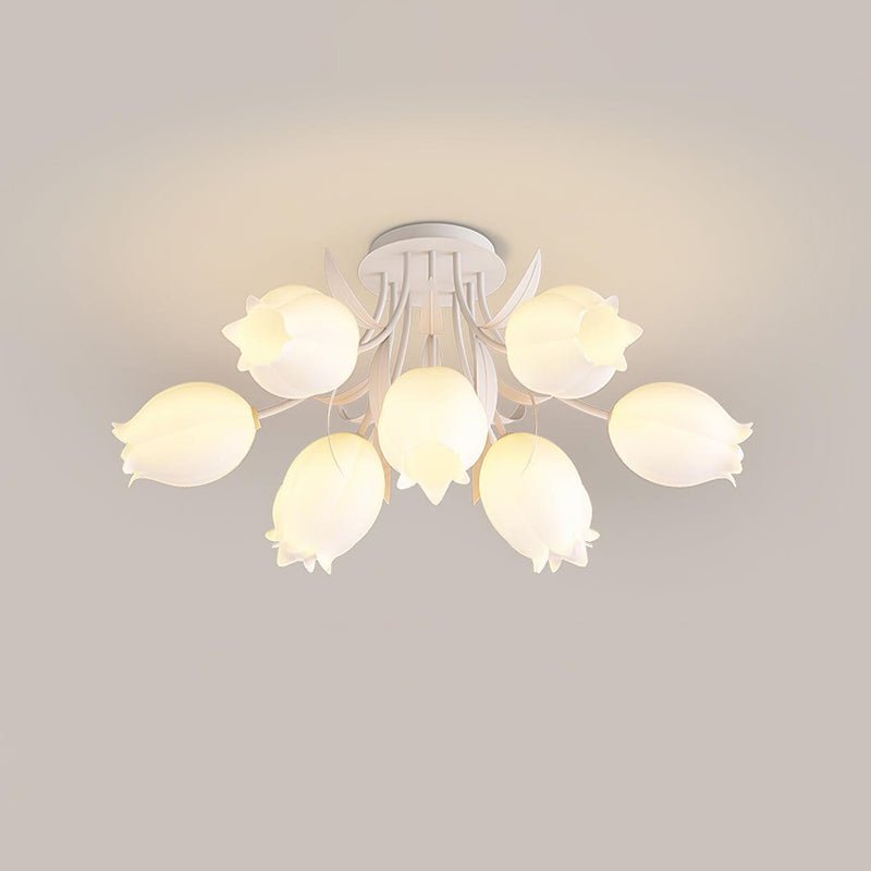 Ivory plafondlamp Lily Flower Blossom Groene Basis