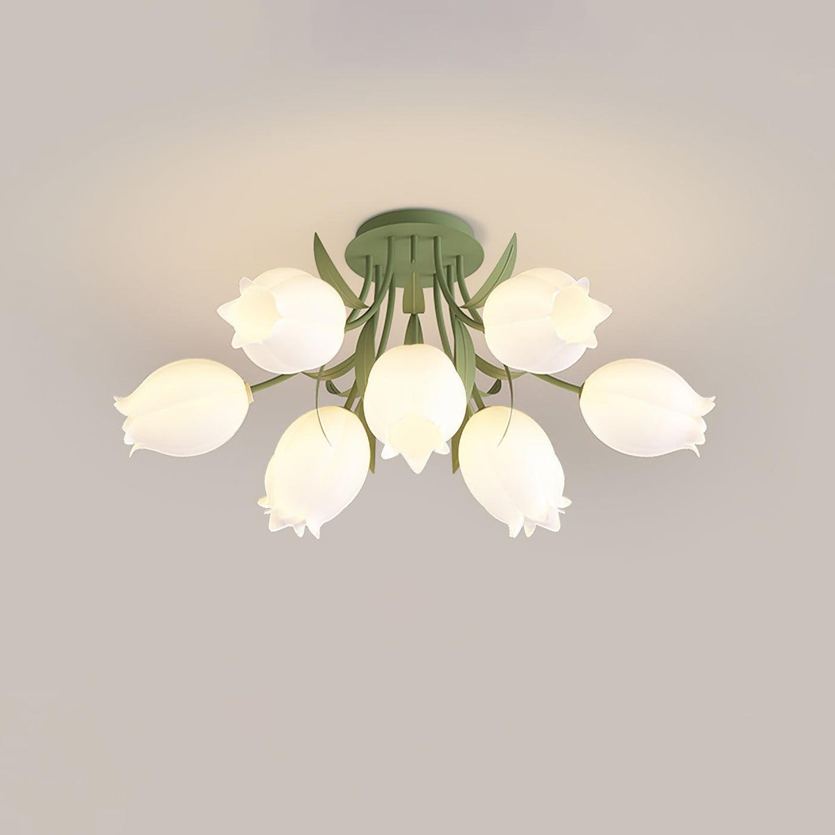 Ivory plafondlamp Lily Flower Blossom Groene Basis