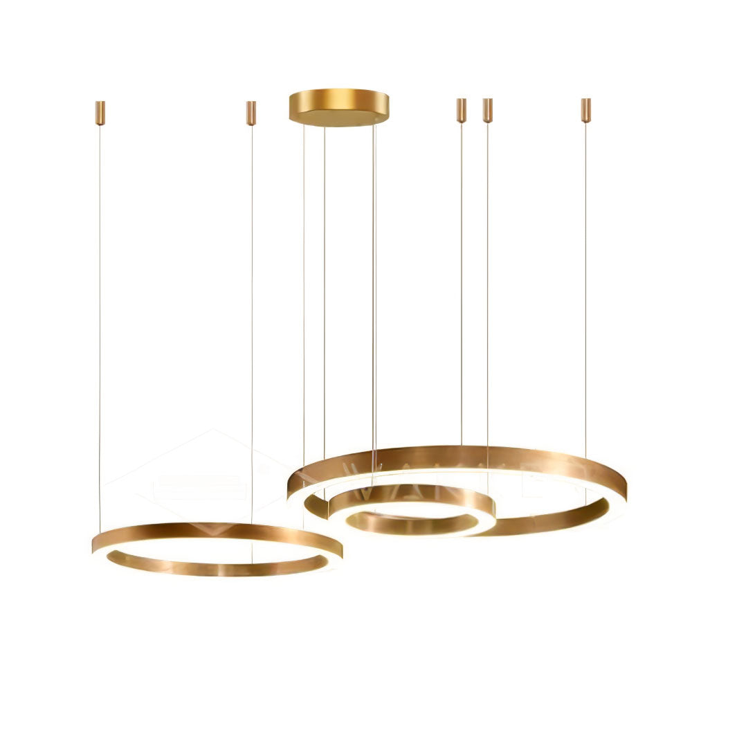 Dexlin hanglamp LED-ring goudkleurige afwerking moderne 3-ring