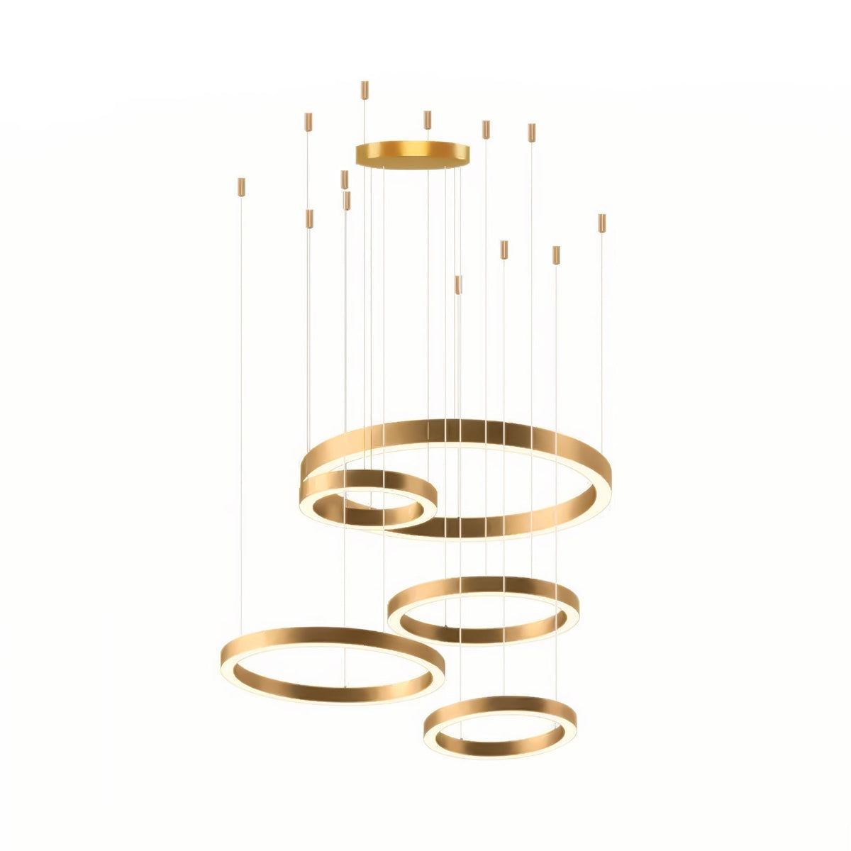 Dexlin hanglamp LED-ring goudkleurige afwerking moderne 3-ring