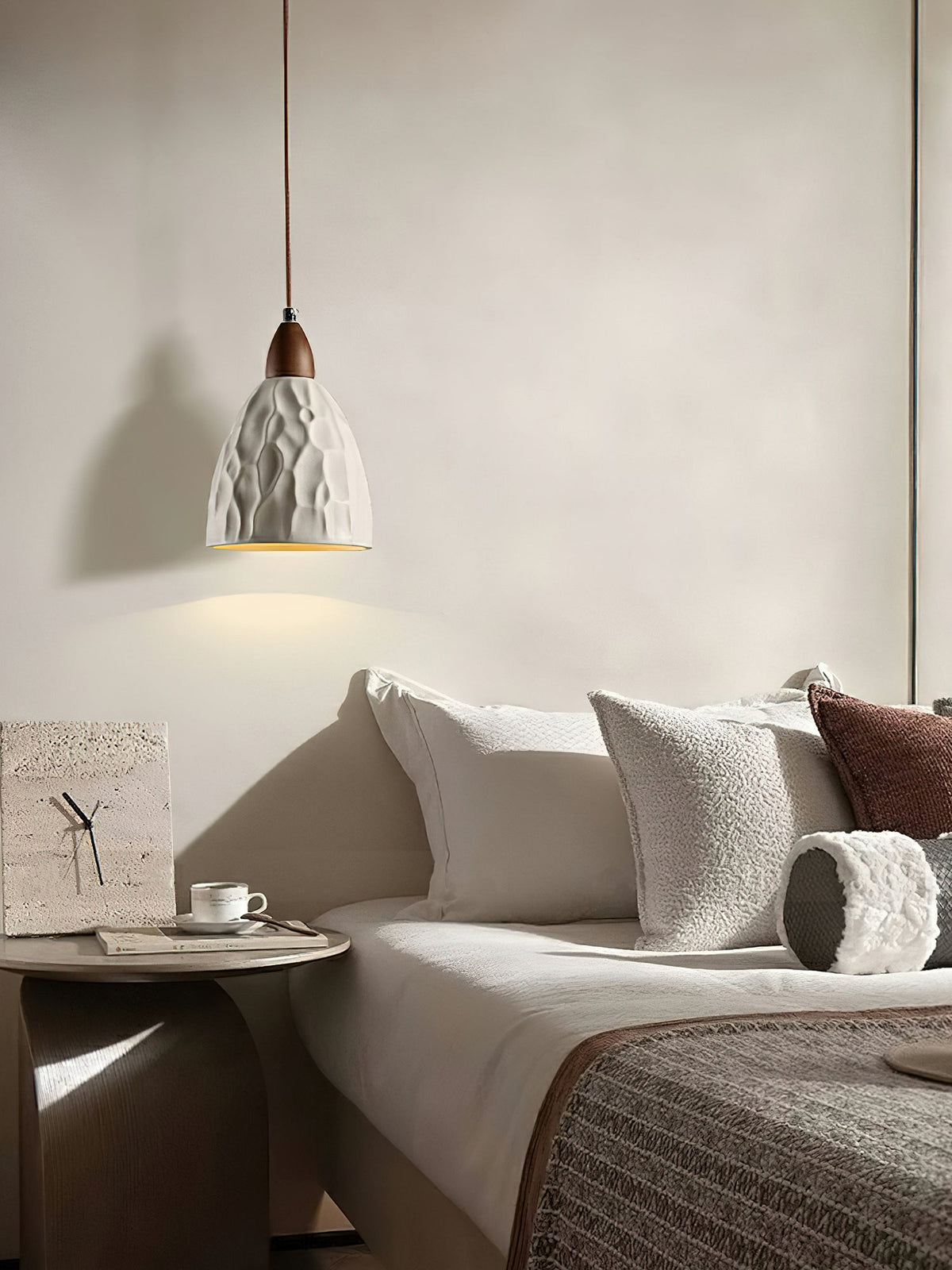 Osilora Premium Noordse kunst Ripple-hanglamp van walnoot