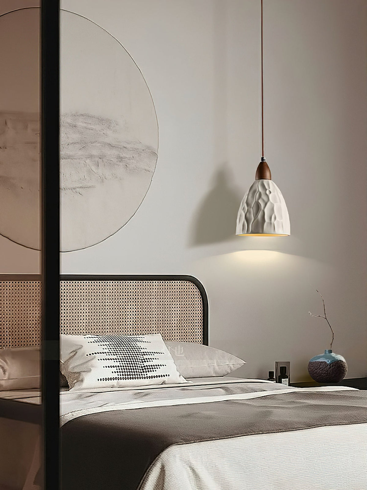 Osilora Premium Noordse kunst Ripple-hanglamp van walnoot