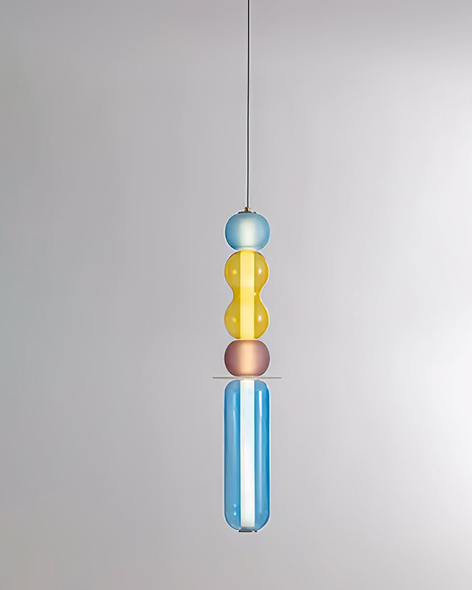 Lioririse hanglamp met gekleurde glas modern