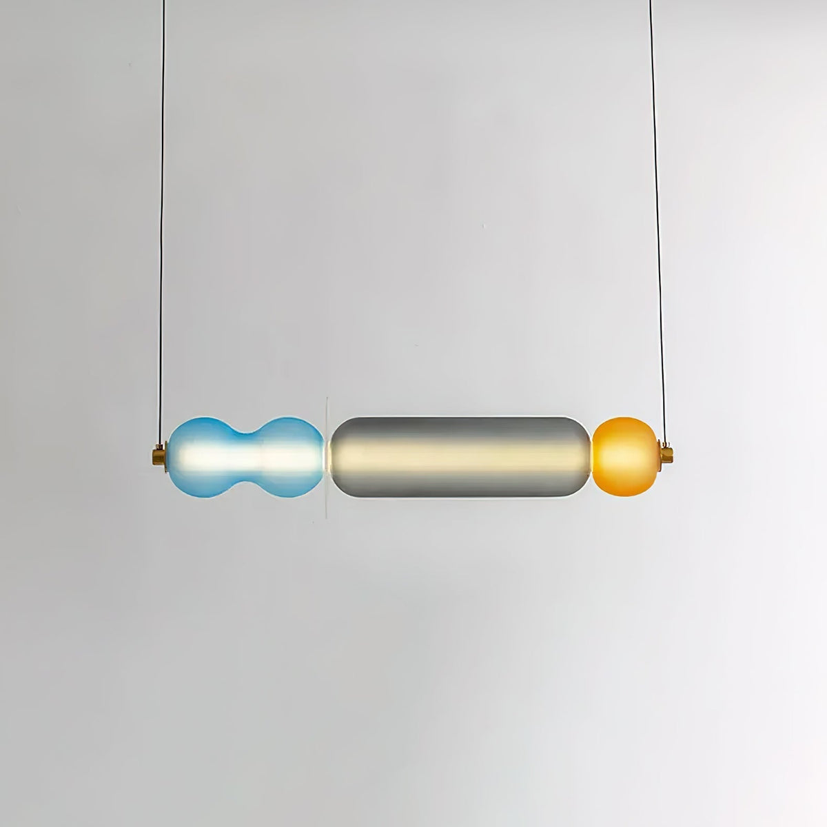 Lioririse hanglamp met gekleurde glas modern
