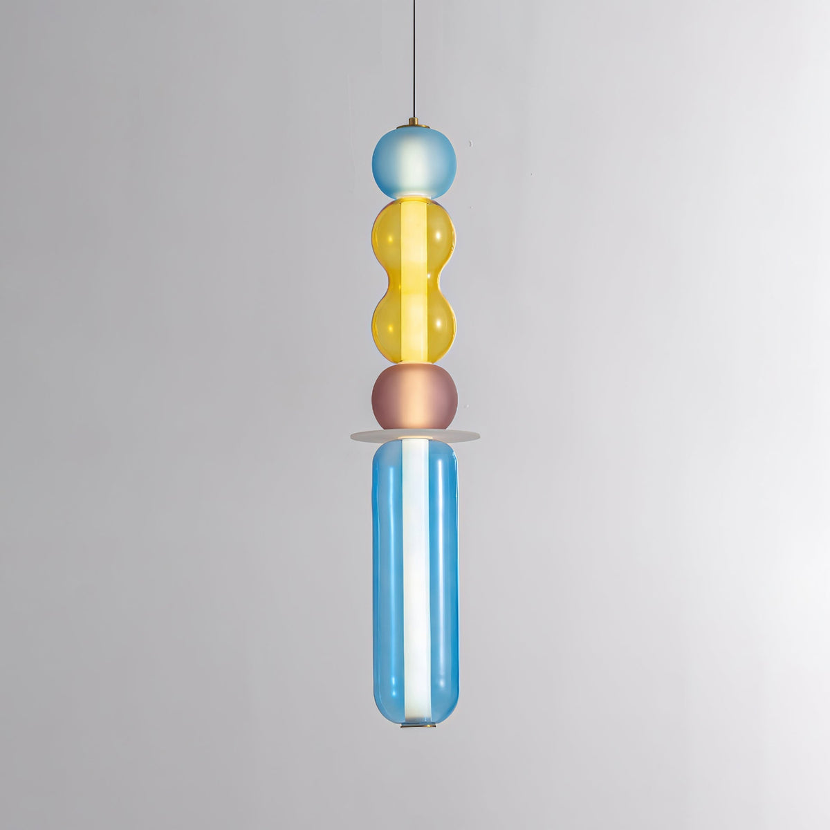 Lioririse hanglamp met gekleurde glas modern