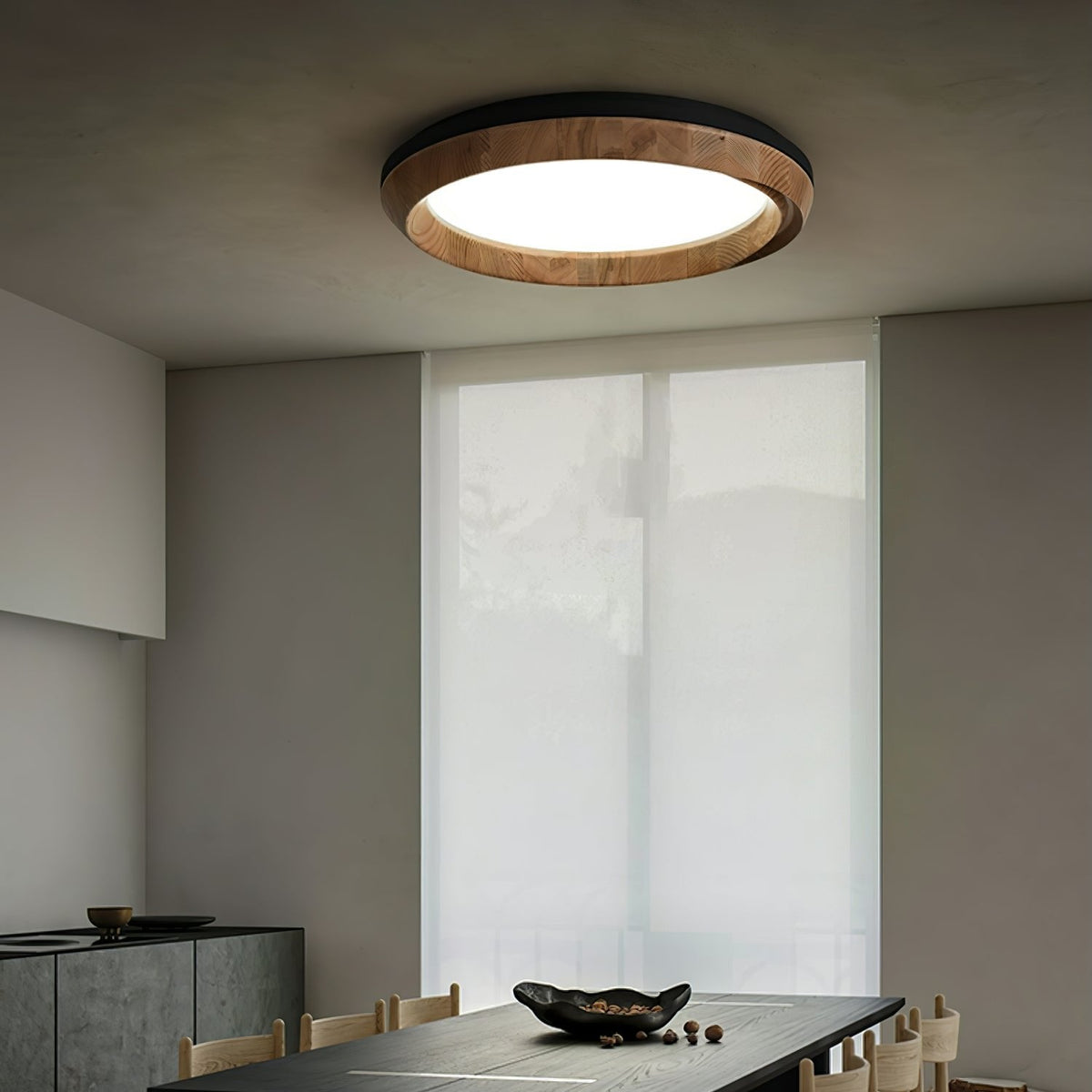 Aurdoreth Moderne plafondlamp met minimalistisch rimpelend houten ontwerp