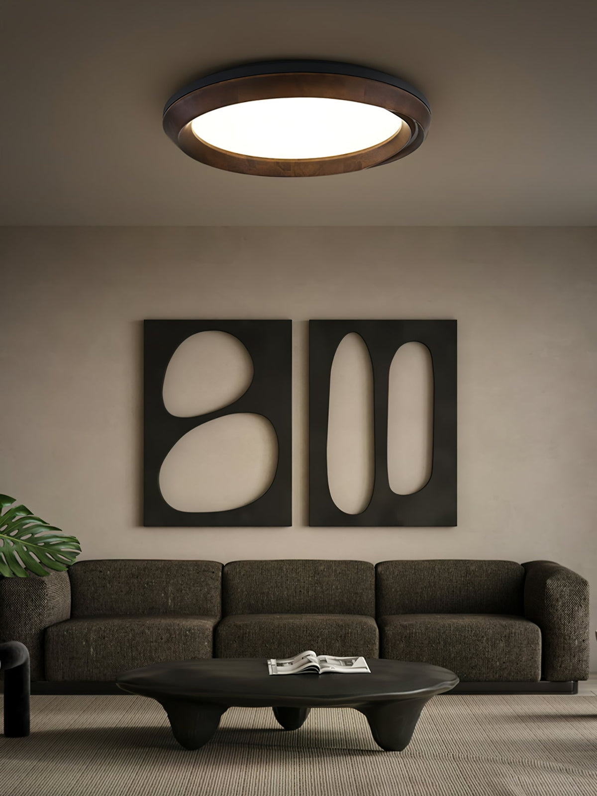 Aurdoreth Moderne plafondlamp met minimalistisch rimpelend houten ontwerp