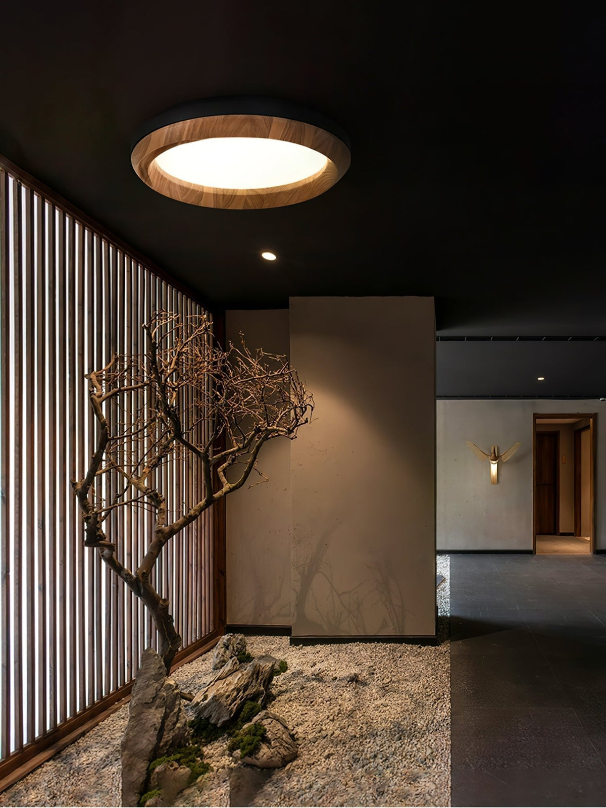 Aurdoreth Moderne plafondlamp met minimalistisch rimpelend houten ontwerp