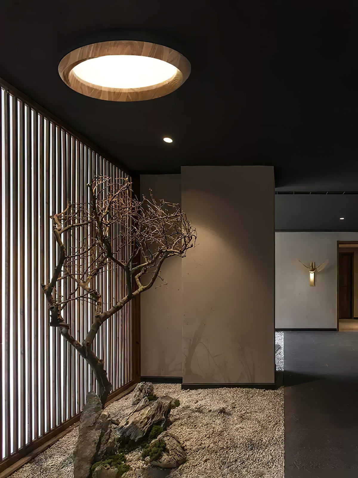 Aurdoreth Moderne plafondlamp met minimalistisch rimpelend houten ontwerp