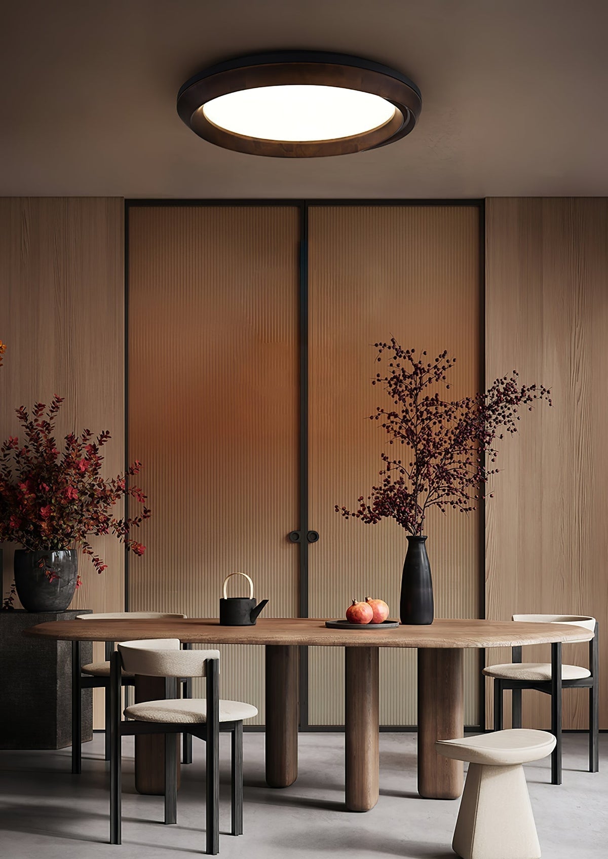 Aurdoreth Moderne plafondlamp met minimalistisch rimpelend houten ontwerp
