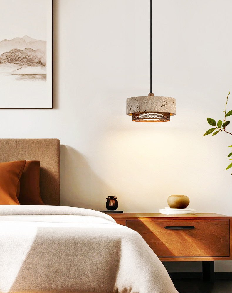 Valoira hanglamp van geel travertin